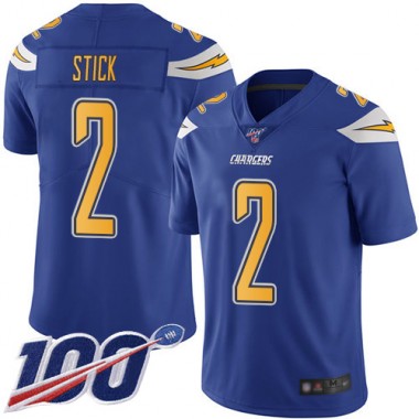 Los Angeles Chargers NFL Football Easton Stick Electric Blue Jersey Men Limited 2 100th Season Rush Vapor Untouchable